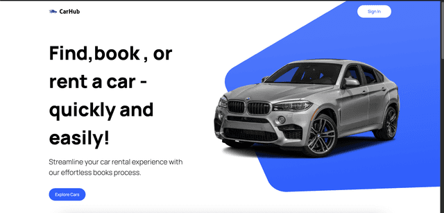 Screenshot of Car Showcase for Rent