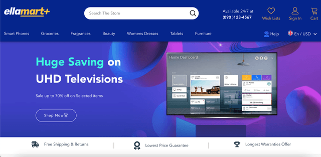 Screenshot of Ella Commerce