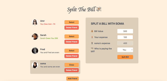 Screenshot of Eat & Split the Bill