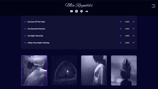 Screenshot of Site Music