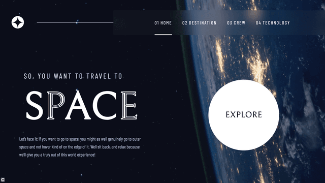 Screenshot of Space Tourism